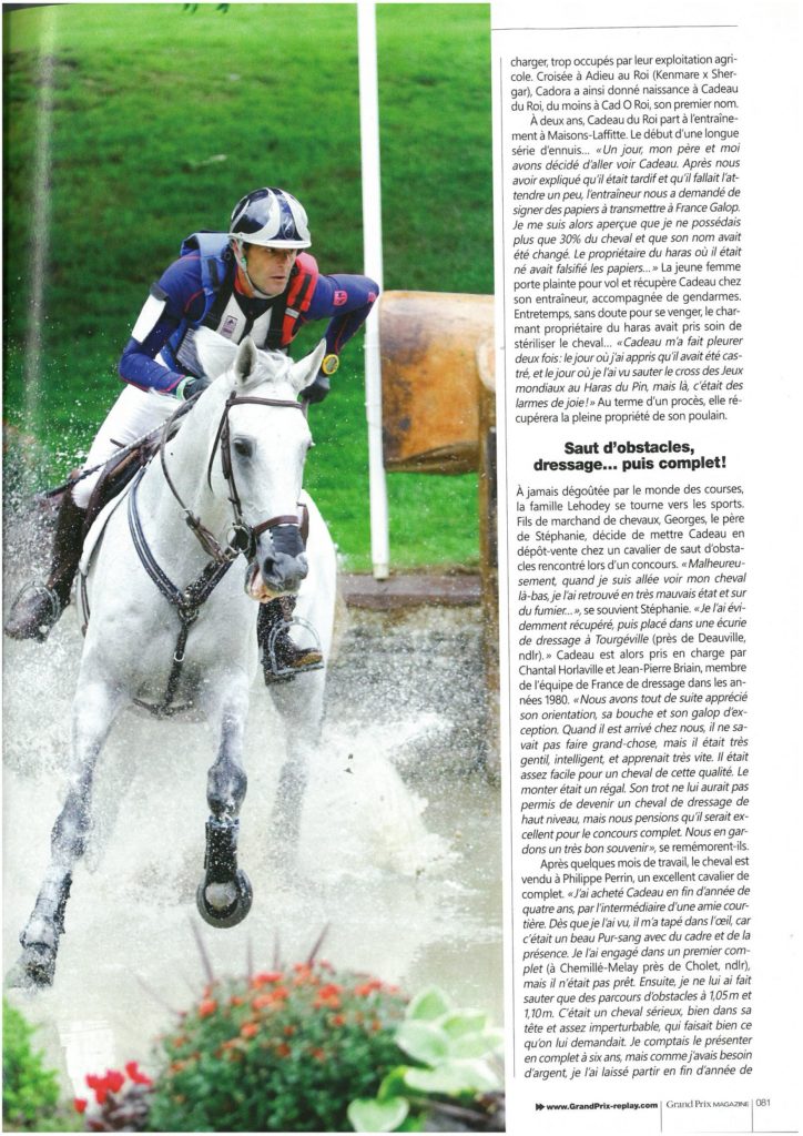 Article sur Cédric Lyard avec photo où il est équipé en Antares sellier