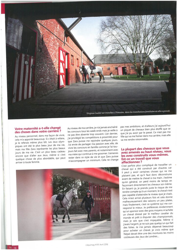 L'Equimag article Virginie Caulier