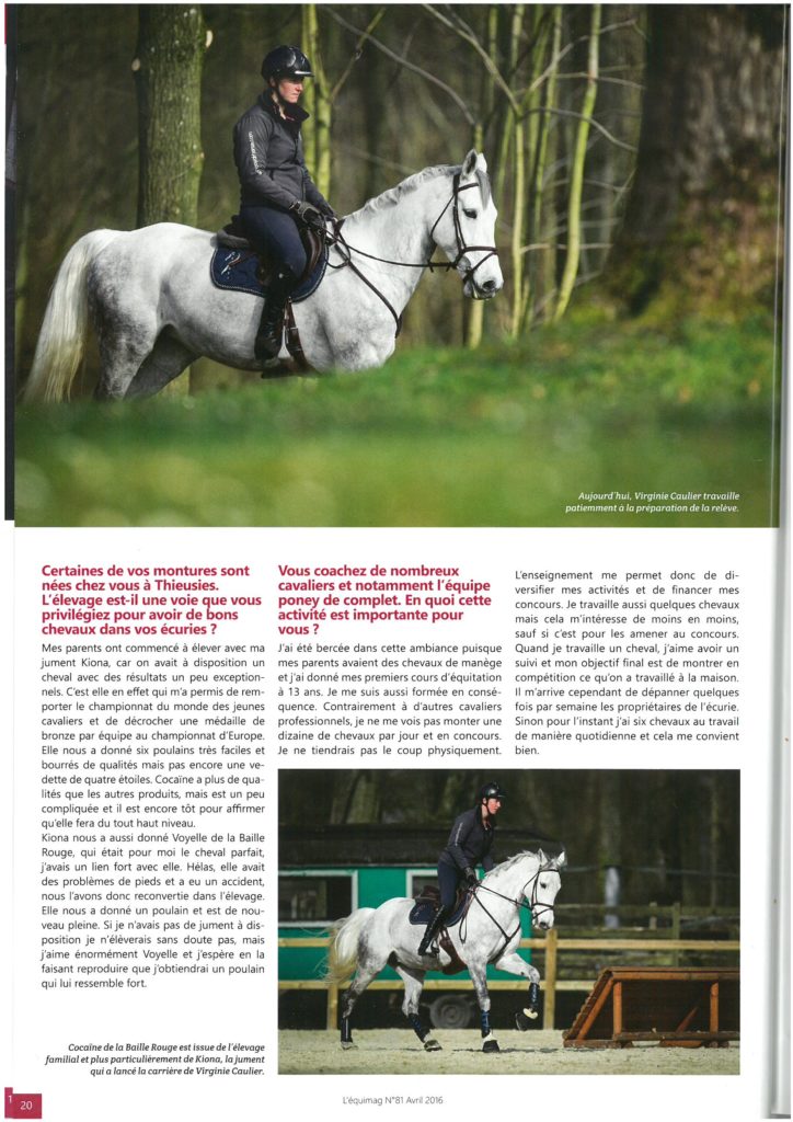 L'Equimag article Virginie Caulier