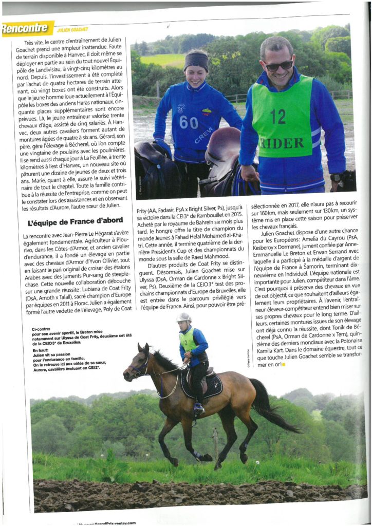 Article de journal Julien GOACHET