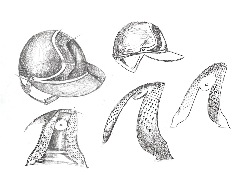 Casque équitation Antarès croquis
