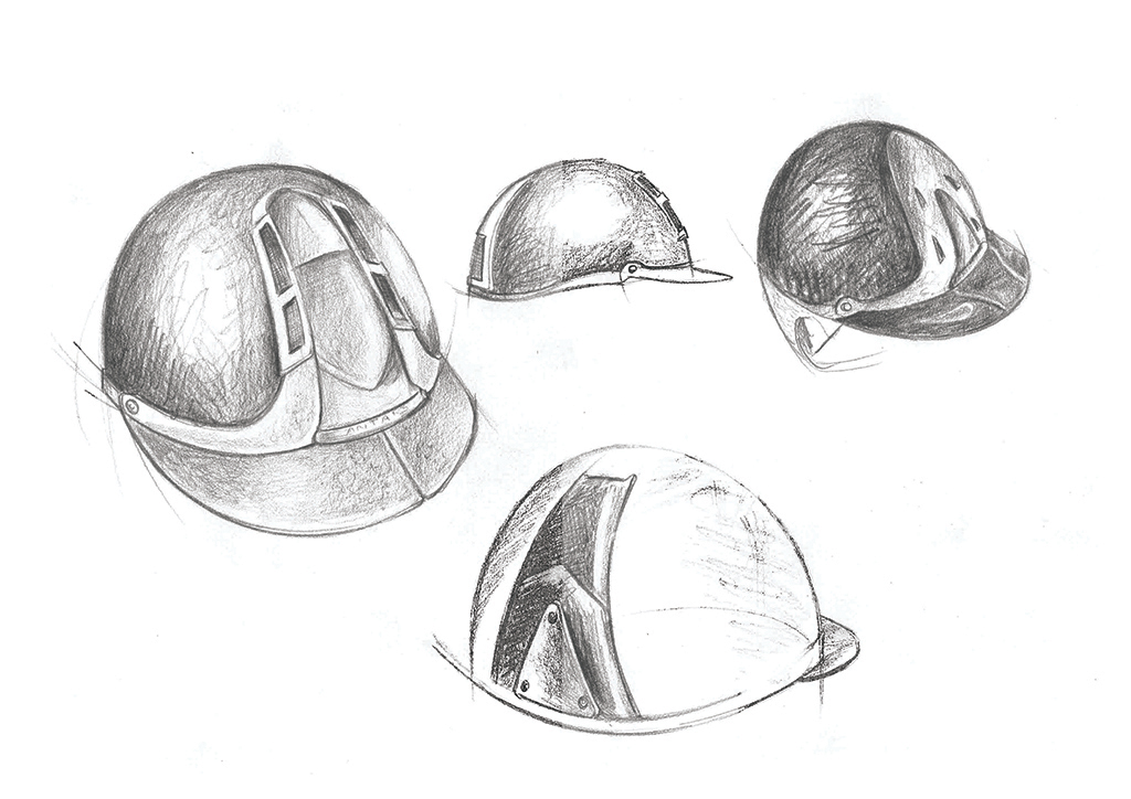 Casque équitation Antarès croquis